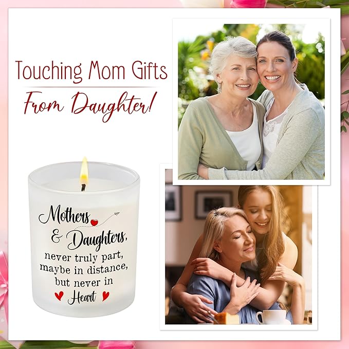 TEEZWONDER Christmas Birthday Gifts for Mom from Daughter - Long Lasting Vanilla Lavender Candle 10 oz - Birthday Gifts for Mother Mama Grandma, Mom Daughter Gift Ideas, Scented Candles for Women