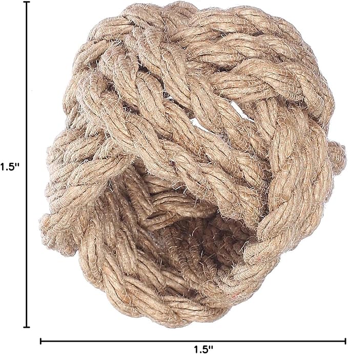 ALPHA Living HOME Woven Napkin Rings Set of 6 - Nautical Napkin Ring Premium 100% Jute Napkin Rings Table Decor with Rustic Charm for Harvest, Thanksgiving, Christmas, Parties & Dining(Brown)