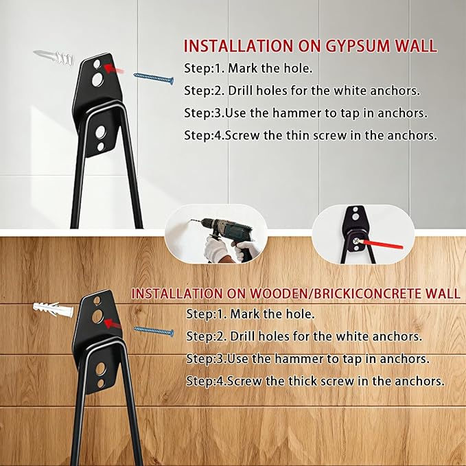 6 Pack Garage Hooks Heavy Duty, Steel Utility Ladder Hooks for Hanging Tools,Bikes, Hoses and Ropes - Wall Mount Organizer with Anti-Slip Coating(2.8in)