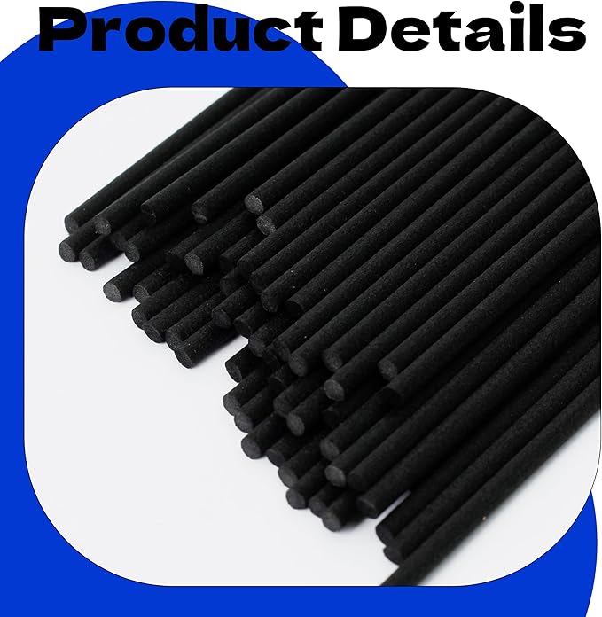 Black Fibre Reed Diffuser Sticks 20pcs 43cm x 5mm Black Fibre Reed Diffuser Sticks Thick Diffuser Reeds Sticks Diffuser Sticks for Diffuser Oils Fragrance Refill Fibre Reeds for Diffusers