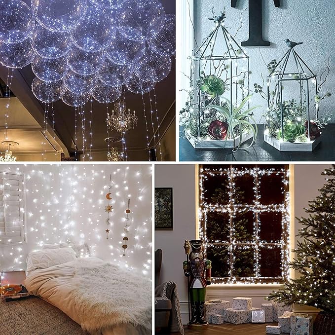 Sanniu Led Fairy Lights Battery Operated, 1 Pack Mini Battery Powered Copper Wire Starry String Lights for Christmas,Bedroom, Parties,Wedding,Indoor,Home Decoration (5m/16ft Cool White)
