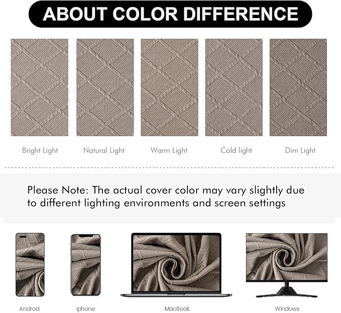 Genina Waterproof Seat Covers for Dining Room Chairs Covers Dining Chair Slipcovers Protector, No Rear Covers (Taupe, 4 Pcs)