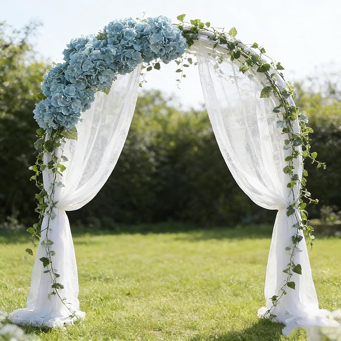 Kimura's Cabin 2Bouquets Fake Hydrangea Flowers Vintage Artificial Silk Hydrangeas Flower 10Heads Faux Floral for Home Table Centerpieces Wedding Party Decoration(Sky Blue