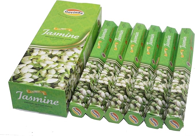 Govinda Premium Incense - 120 Sticks, Masala Coated Jasmine
