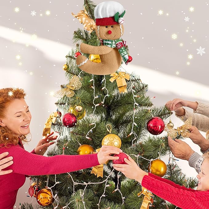 Christmas Tree Topper Santa Claus, Unique Funny Design Xmas Decorations, Christmas Tree Wine Bottle Home Curtain Ornaments Party Decor