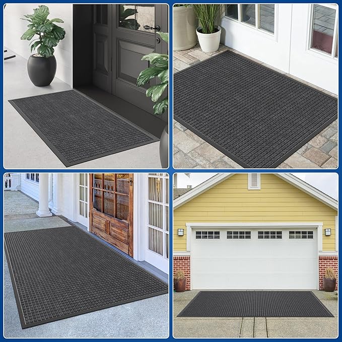 Durable Front Door Mat, 60" x 36" Heavy Duty Indoor Outdoor Doormat for Entryway, Non-Slip Rubber Backing, Stain and Fade Resistant Commercial Floor Mat for Home Office Entry