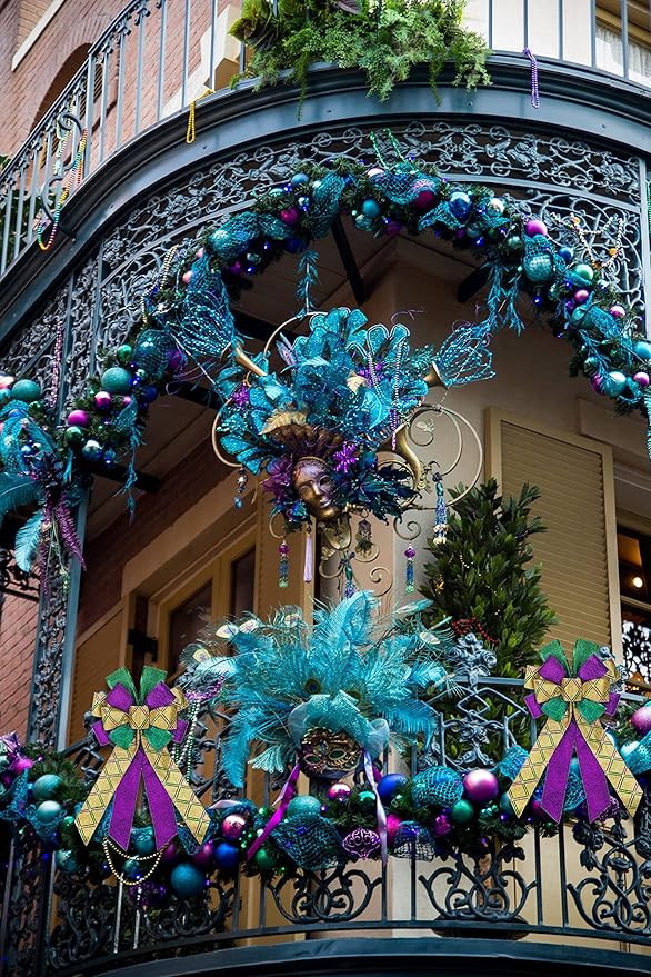 Mardi Gras Wreath Bows Mardi Gras Decor Bow Purple Strips Plaid Burlap Bows for Wreaths, Mardi Gras Ribbon Bows Tree Topper Bows for Mardi Gras Home Indoor Outdoor Decoration Wreath Ornament Supplies