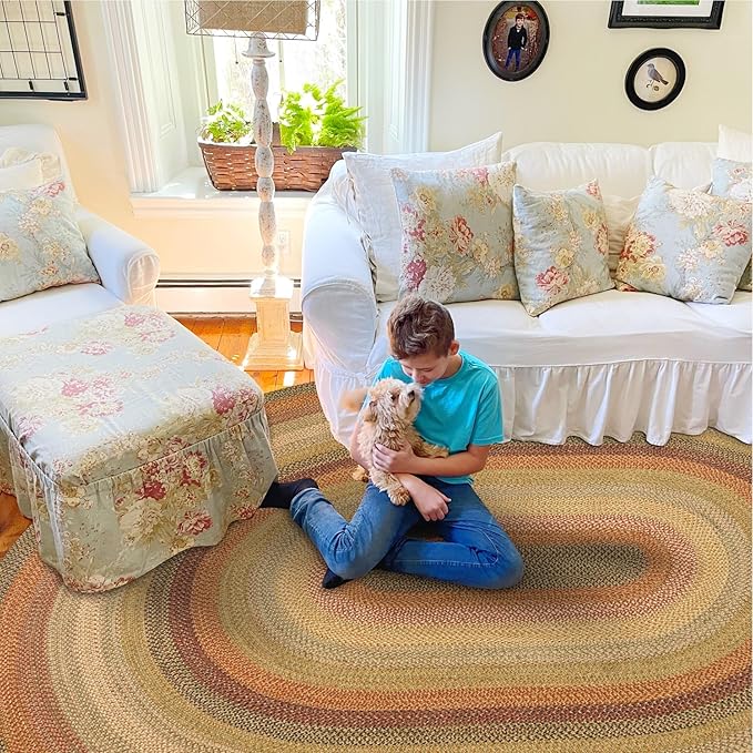 Kingston Oval Rugs 4x6 – Jute Braided Rugs Farmhouse Home Decor