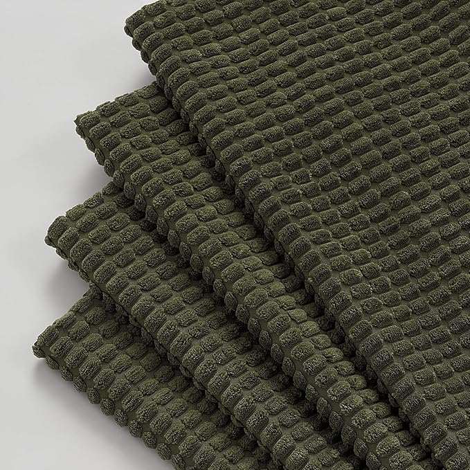 Topfinel 4 Packs OliveGreen Decorative Throw Pillow Covers 20x20 Inch for Living Room Couch Bed Sofa, Boho Western Farmhouse Home Decor, Square Soft Moss Corduroy Fall Cushion Case 50x50 cm