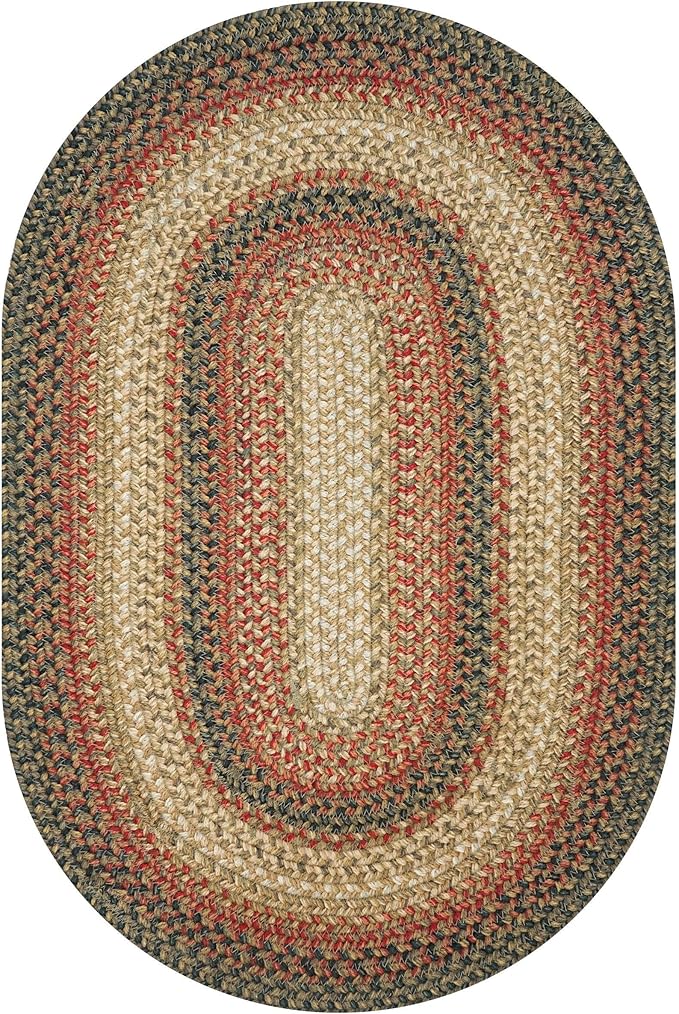 Homespice Russet Braided Oval Area Rugs 4x6' - Ideal as Jute Braided Multi Color Rugs for Living Room and Bedroom