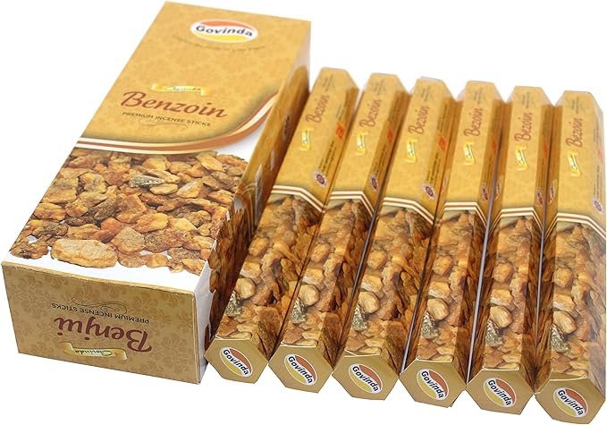 Govinda Premium Incense - 120 Sticks, Masala Coated Benzoin