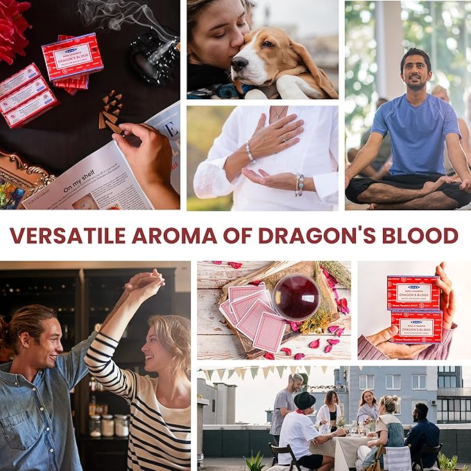 Dragon's Blood Backflow Incense Cones for Waterfall Aromatic Smoke Fountain Haze Falls and Mat Bundle - Pack of 6