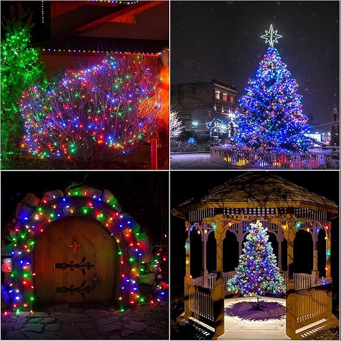 LAMPHOME 33ft Easter Lights, 100 LED Green Wire Fairy Starry String Lights Plug in, 11 Lighting Modes, for Indoor Outdoor Xmas Tree Wedding Party Decoration (Multicolor)