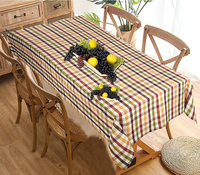 Urban Villa Christmas Tablecloth Buffalo Check Table Cloth Tabletop Cover Kitchen Dining Tablecloth 100% Cotton Great Parties Wedding Holiday Dinner Rectangle 52X70 Inches 4-6 Seats Table Cloth