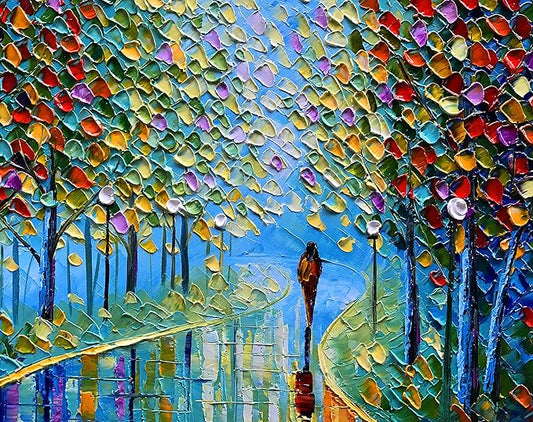 YaSheng Art -Landscape Oil Painting On Canvas Textured Tree Abstract Contemporary Art Wall Paintings Handmade painting Home Office Decorations Canvas Wall Art painting 24x36inch