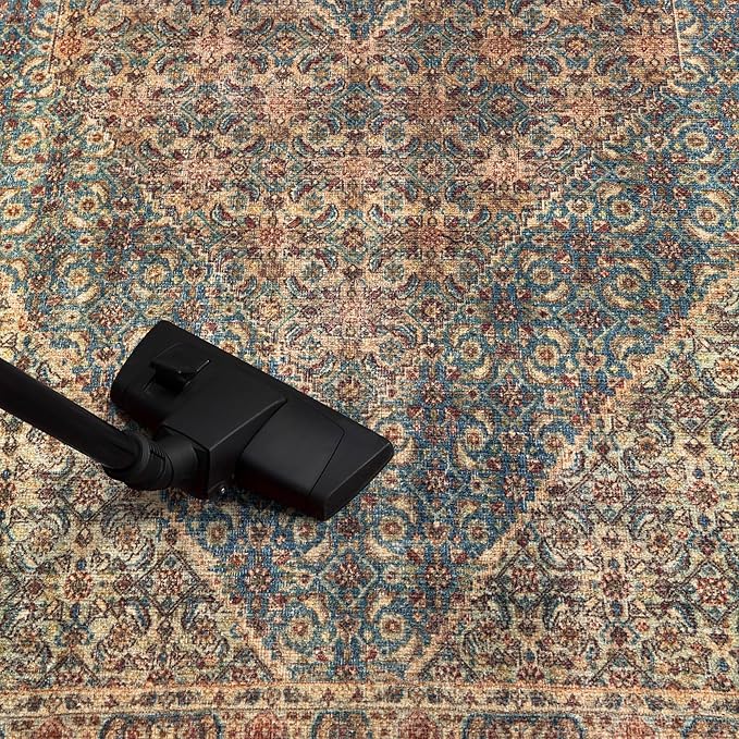 Keen Home Design 2x10 Rug - Machine Washable Runner Rug with Non-Slip Backing, Ideal for Hallway, Entryway, Kitchen, Laundry Room - Vintage, Easy Clean, Durable, Low Pile - (2'6" x 10')