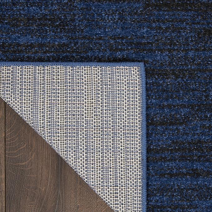 Nourison Home Essentials Solid Indoor/Outdoor Midnight Blue 2'2" x 16 Area Rug, Easy Cleaning, Non Shedding, Bed Room, Living Room, Dining Room, Deck, Patio, Backyard (2x16)