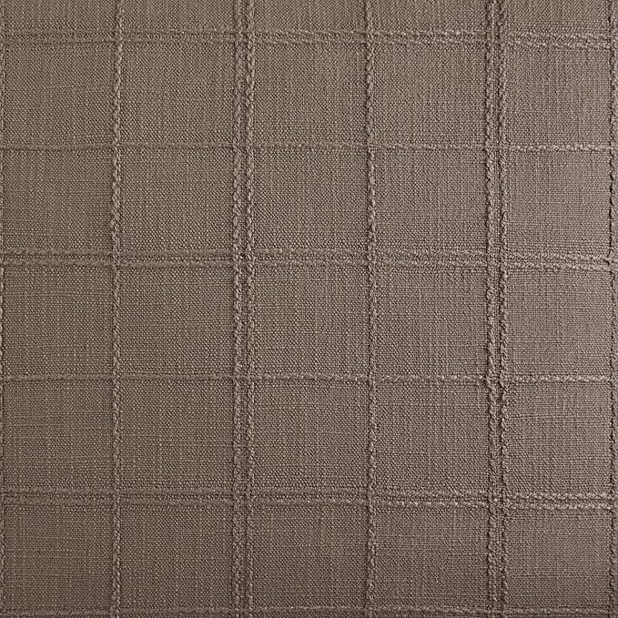ZeeMart Linen Checked Throw Pillow Covers Set of 2, 22x22 Inch Allover Grid Cocoa Brown, Farmhouse Decorative Double Sided Grid Embroidered Couch Pillow Cases Brown Cotton Linen Cushion Covers