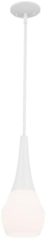 Kichler Deela 17” Pendant Light for Kitchen Island in Champagne Bronze with Satin Etched Cased Opal Glass, 1-Light Hanging Lamp, 52529CPZ