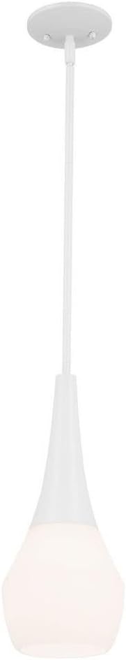 Kichler Deela 17 Inch 1 Light Pendant with Satin Etched Cased Opal Glass in White