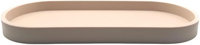 Happitasa Premium 12” x 5” Silicone Vanity Tray | Sink and Surface Organizer with Sturdy Non-Slip Base | Heat Safe, Dishwasher Safe (Sand Dollar)