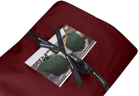 Eevelle Patio Rectangular Ottoman Cover with Marine Grade Fabric - Waterproof Outdoor Ottoman Cover - Furniture Set Covers for Ottoman - Easy to Install - ( 17"H x 48"L x 25"W, Burgundy)