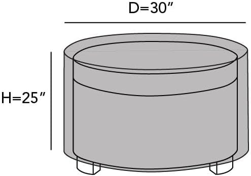 Covermates Prestige Round Ottoman Cover – 900D Polyester with Weather-Resistant PVC Backing, Drawcord Hem & Mesh Vent for Outdoor Patio Ottoman Protection, 30DIAMETER x 25H, Clay
