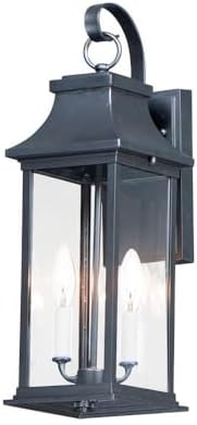 Maxim Vicksburg 2 Light Medium Outdoor Candle Style Wall Lantern with Black Finish