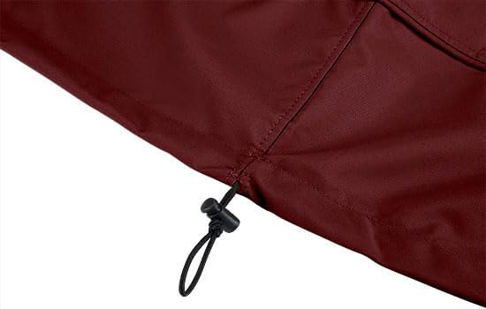 Eevelle Patio Square Ottoman Cover with Marine Grade Fabric - Waterproof Outdoor Ottoman Cover - Furniture Set Covers for Ottoman - Easy to Install - (25.5" H x 42" L x 42" W, Burgundy)