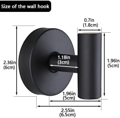 Suction Cup Hooks Bathroom Shower, Stainless Steel Removable and Reusable for Hanging Towels, Coats, Bathrobes, No Drilling Needed, Doesn't Hurt Walls Black 4(Pack)