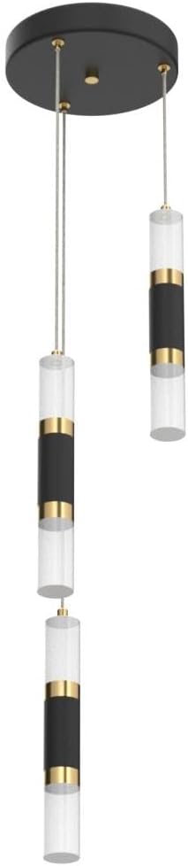 Modern Kitchen Pendant Lighting Over Island Dimmable LED 3 Light Mini Pendant Light, Pendant Lights Kitchen Bedroom Modern Pendant Light Fixtures (Black Gold)