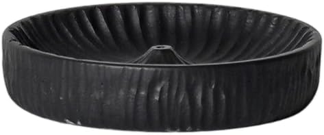 Incense Holder Modern Minimalist Circular Incense Stick Burner for Cones or Sticks for Yoga & Meditation, Enhance Atmosphere,Ceramic Ash Catcher Black