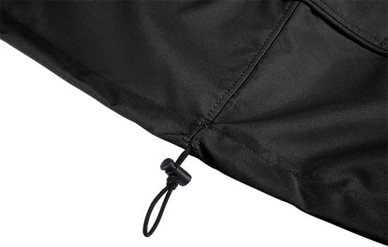 Eevelle Patio Rectangular Ottoman Cover with Marine Grade Fabric - Waterproof Outdoor Ottoman Cover - Furniture Set Covers for Ottoman - Easy to Install - (17" H x 48" L x 25" W, Black)