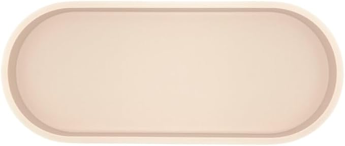 Happitasa Premium 12” x 5” Silicone Vanity Tray | Sink and Surface Organizer with Sturdy Non-Slip Base | Heat Safe, Dishwasher Safe (Sand Dollar)