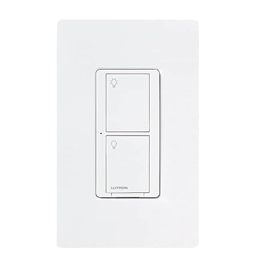 Lutron Caseta Original Smart Light Switch (Lutron Smart Hub Required), for Home, LED Lights, and Fans, 6 Amp, Single-Pole/3-Way, Neutral Required, PD-6ANS-WH, White, 4-Pack