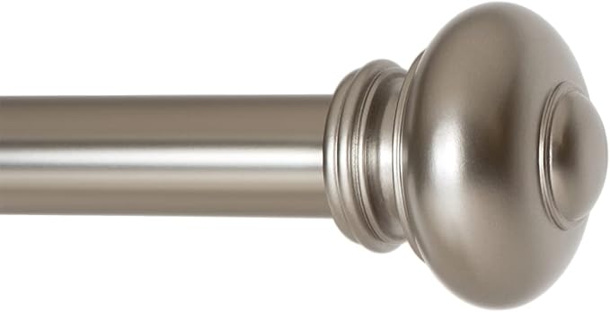Ivilon Drapery Window Curtain Rod - Knob Design, 1 Inch Rod, 16 to 28 Inch (Side Curtain Rod), Satin Nickel