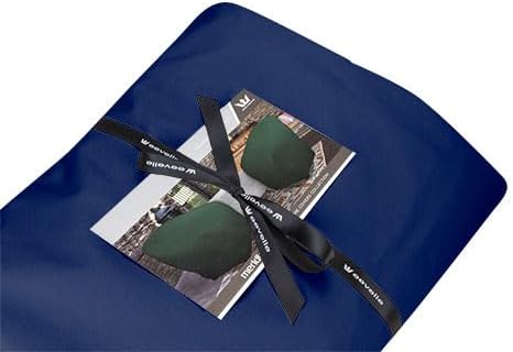 Eevelle Patio Square Ottoman Cover with Marine Grade Fabric - Waterproof Outdoor Ottoman Cover - Furniture Set Covers for Ottoman - Easy to Install - ( 17"H x 30"L x 30"W, Navy)