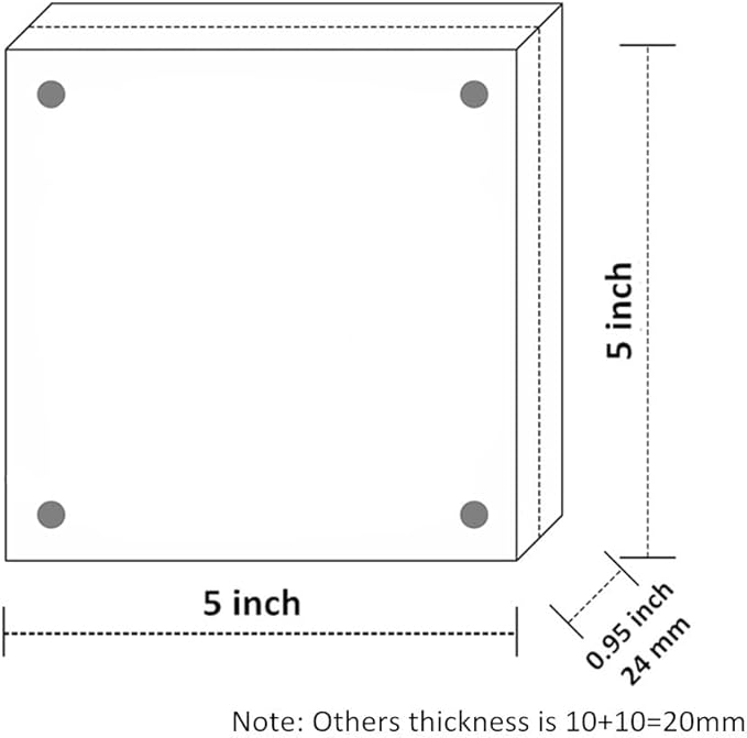 NIUBEE 5x5 Picture Frames, Clear Acrylic Photo Frame with Gift Box Package, 20% Thicker Blocks Magnetic Desktop Card Display