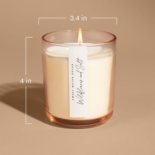 Sweet Water Decor Hello Fall Candle, 12oz Sandstone Glass Jar, Autumn Scented Notes of Cider, Cinnamon Cloves, & Nutmeg, 50+ Hour Burn Time, Non-Toxic Soy Wax Blend, Poured in The USA, Cotton Wick