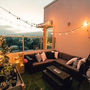 Lightdot 150FT Outdoor String Lights, LED Bistro String Lights with Shatterproof G40 Vintage Bulbs, 2200K Dimmable, Waterproof Hanging Lights for Porch, Deck, Garden, Backyard, Balcony - ETL Listed