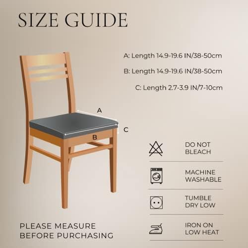 SearchI Stretch Dining Chair Seat Covers Set of 4, Soft Removable Washable Seat Covers for Dining Chairs, Dining Room Seat Cover Protector (Rear-Covered, Black Jacquard 1)