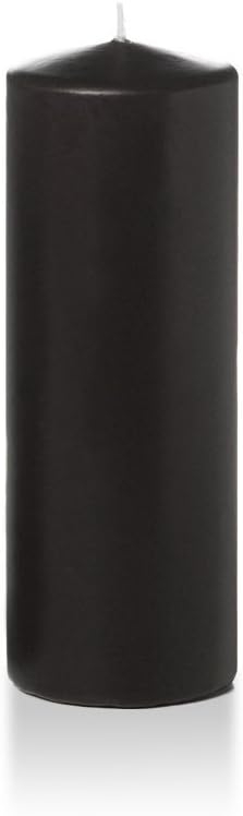 yummi 3" x 8" Black Round Pillar Candles - 3 per Pack