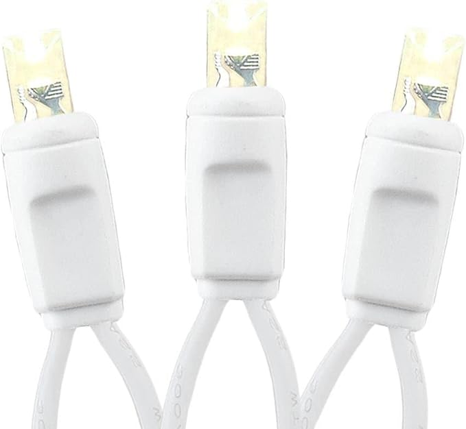 Novelty Lights 50 Light LED Twinkle Christmas LED Mini Light Set, Outdoor Fairy Wedding String Lights, Warm White, Green Wire, 25 Feet