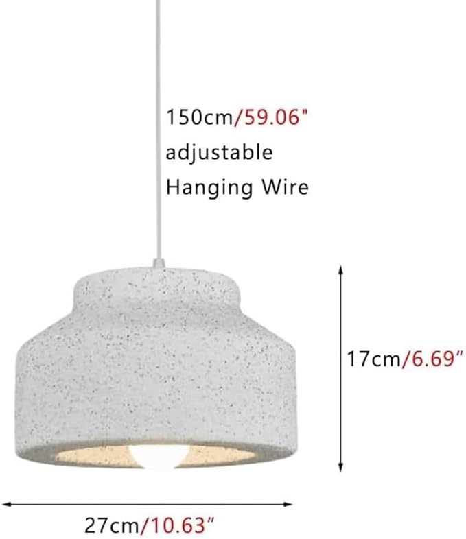Modern Minimalist Concrete Pendant Light White Textured Stone Pendant Lamp Japanese Nordic Hanging Lamp for Dining Room Kitchen Island Bedroom Lighting
