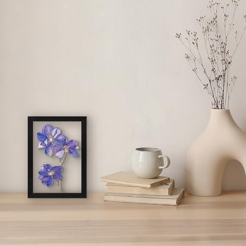 Americanflat 8x10 Floating Picture Frame with Polished Crystal-Clear Glass - Use as 5x7 Picture Frame or Display 4x6 Photo - Signature Float Collection - Photo Frames for Tabletop or Wall - Black