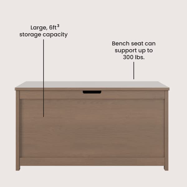 Child Craft Harmony 33” Wood Toy Box, Large Storage Chest, Plenty of Storage, 2 Safety Hinges, Standard Ventilation Hole on Back, 6 Cubic Feet of Storage (Dusty Heather)