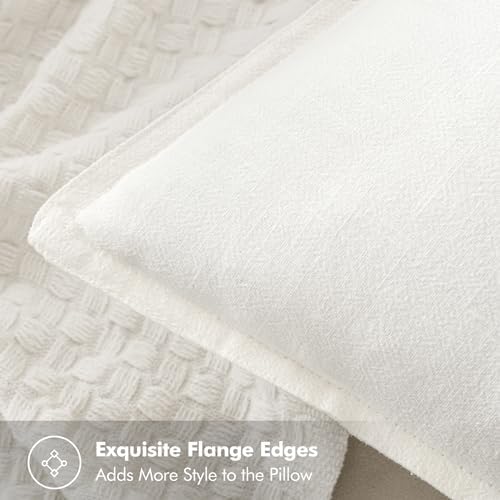 MIULEE Cream Linen Pillow Covers Pack of 4 Christmas Decorative Natural Solid Throw Pillow Covers Soft Accent Boho Farmhouse Couch Pillowcases Modern Home Decors for Living Room Bed Sofa 24x24 Inch