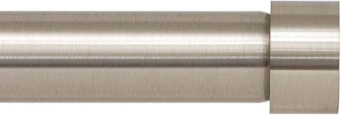 Ivilon Drapery Window Curtain Rod - End Cap Style Design 1 Inch Pole. 48 to 86 Inch Color Brushed Nickel