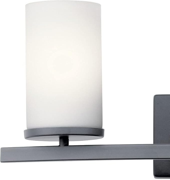 Kichler Crosby 23" Vanity Light in Chrome, 3-Light Contemporary Bathroom Light with Satin Etched Cased Opal Glass, (23" L x 8.75" H), 45497CH