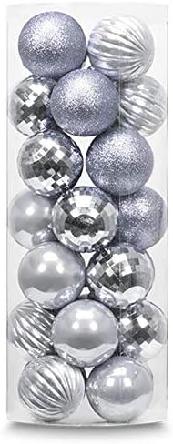 28ct Shatterproof Christmas Ball Ornaments in 4 Classic Finishes for Christmas Tree Decoration (Silver, 2.36“ Regular Size)